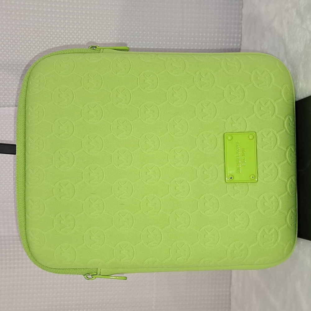 Michael Kors Embossed MK Double zipper Padded Tablet Sleeve